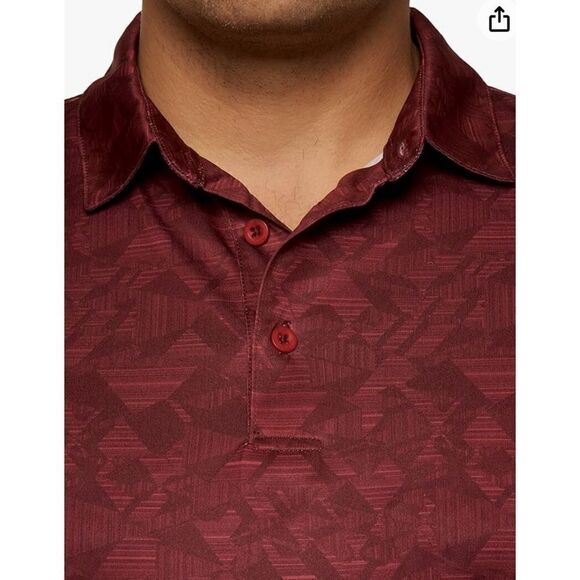 Robert Graham Men's Hydrus Short-Sleeve Knit Polo Shirt in Berry Size XL - Picture 3 of 10